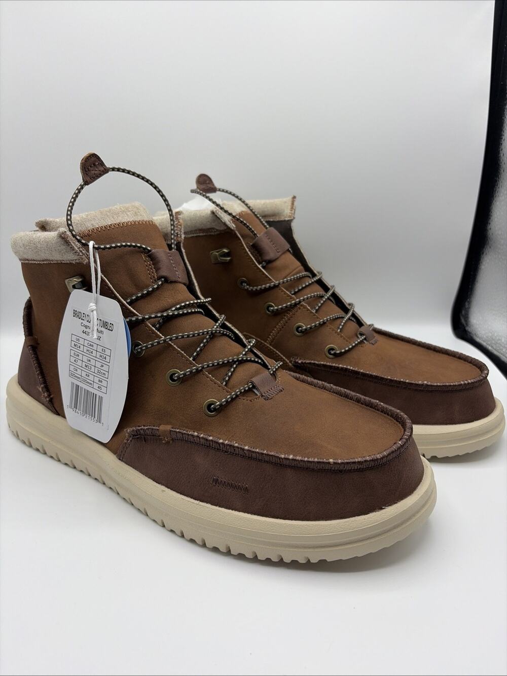 Hey Dude Bradley Classic Tumbled Men’s Sz US 14 Brown Chukka Boots 44327-2JZ NWT